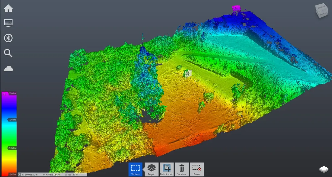 Modelo digital de un proyecto en escala de colores